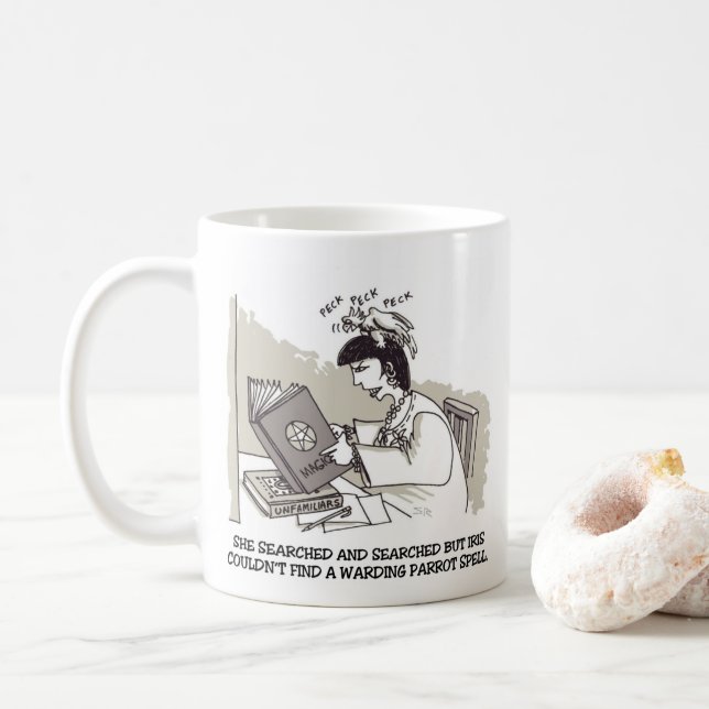 Tasse main droite Perroquet Sorcière (Avec donut)