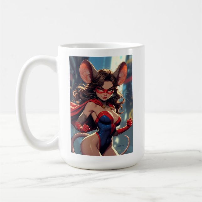 Tasse main droite SuperMouse Femme blanche (Gauche)