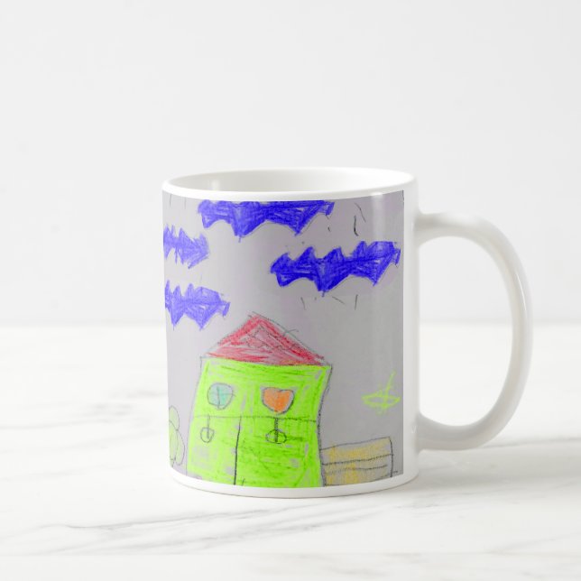 Tasse Maison Gribouillée Dessinée à la Main de Man (Droite)