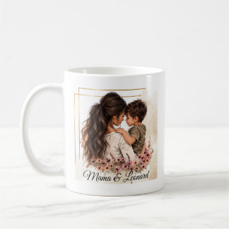 Tasse Maman & Fils - Avec nom personnalisé