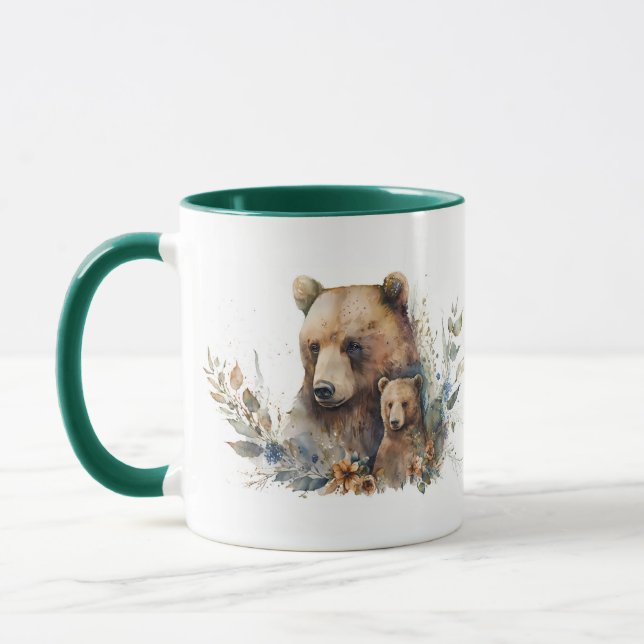 Tasse Maman Ourse Marron et Ourson (Gauche)