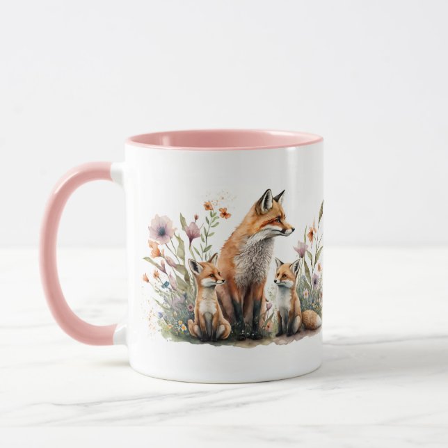 Tasse Maman Renard Rouge avec Petit (Gauche)