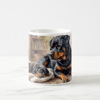 Tasse Maman Rottweiler et chiot – Cadeau pour amat