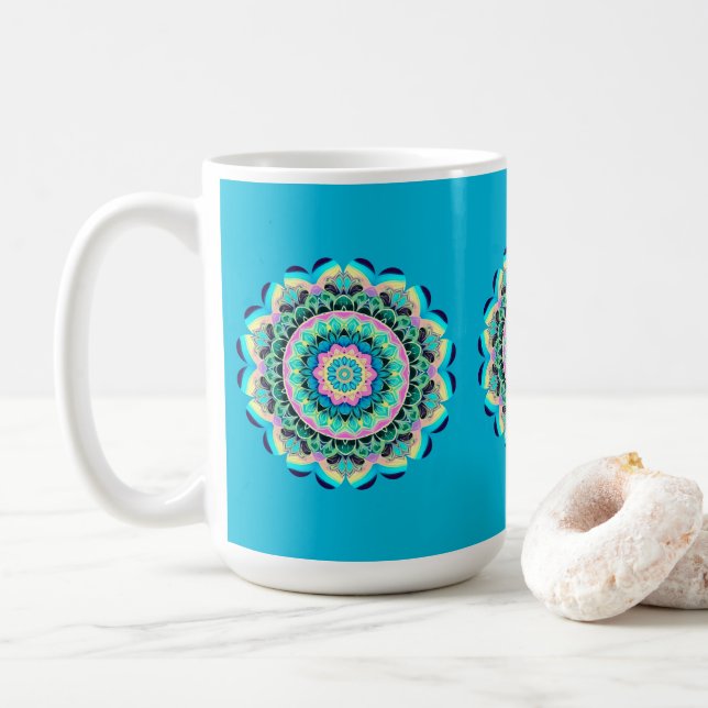 Tasse Mandala Florale Pastel (Avec donut)