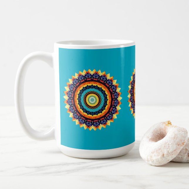 Tasse Mandala Soleil Floral (Avec donut)