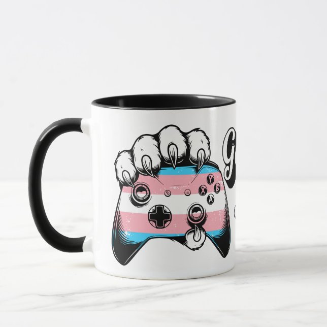 Tasse Manette Patte de Tigre Trans Fierté Game On  (Gauche)