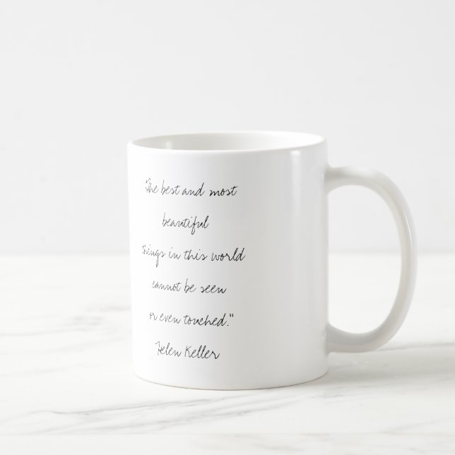 Tasse manuscrite de citation de Helen Keller (Droite)