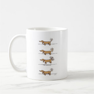 Tasse marron Flying Dachshund