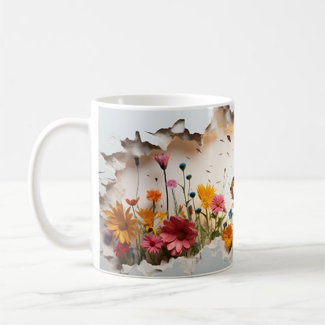 Tasse Matin de Prairie : Édition Fleur Sauvage 3D (Gauche)