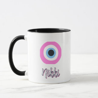 tasse mauvais œil rose || personnalisable