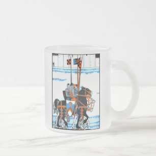 Tasse médiévale en verre givré de chevaliers