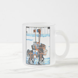 Tasse médiévale en verre givré de chevaliers