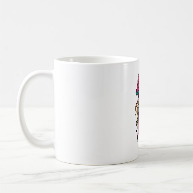Tasse Méduse Tripante – Vibes de Mer Néon (Gauche)