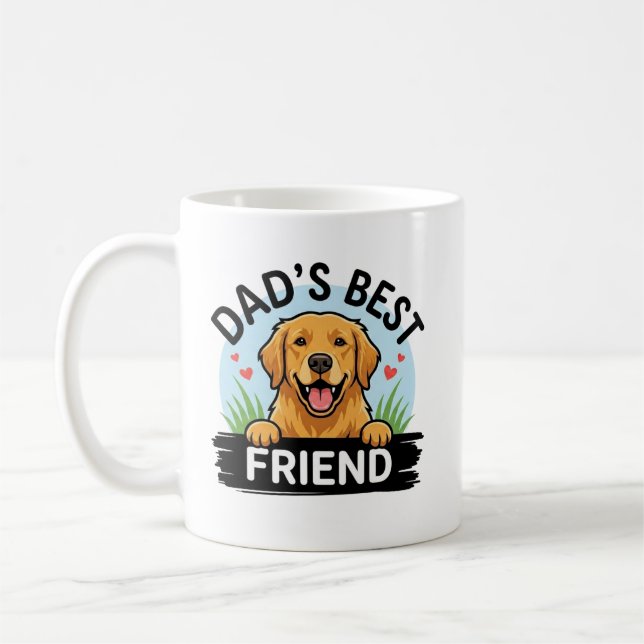 Tasse Meilleur Ami Papa Chien Retriever Dore (Gauche)