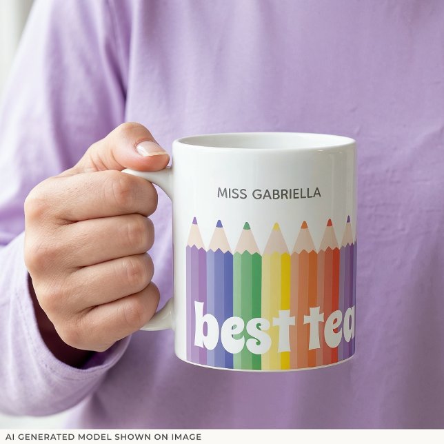 Tasse Meilleur Enseignant Appréciation Enseignant  (An 11-oz mug is shown, add name and choose mug style and size.)