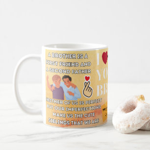 Tasse Meilleur Frère avec Message d'Amour Sincère 