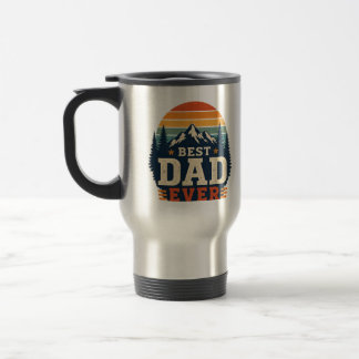 Tasse Meilleur Papa Retro Montagne Coucher de Sole