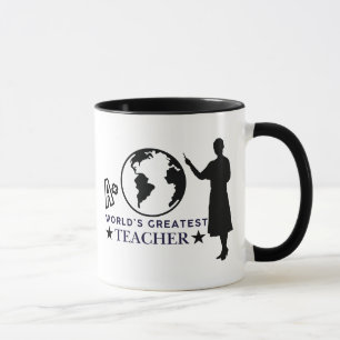 Tasse Meilleur Professeur du Monde A+ Globe Noir &