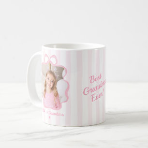 Tasse Meilleure Mamie Photo Ruban Rose