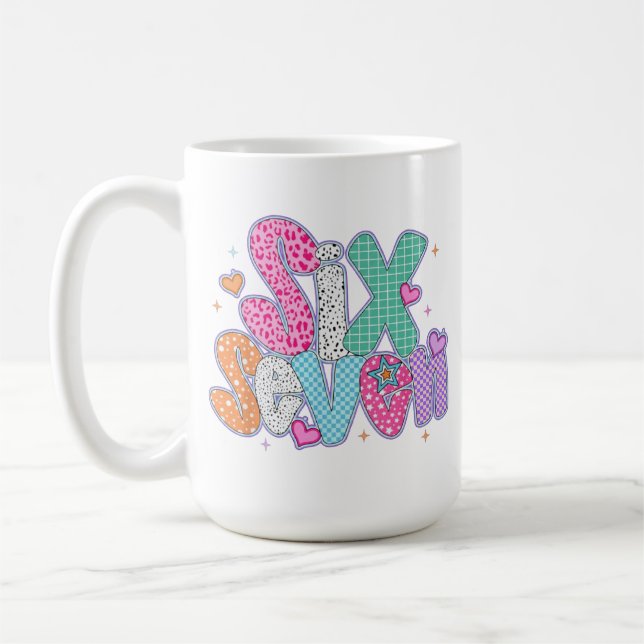 Tasse mème 67 | Tasse drôle Six Sept drôle  (Gauche)