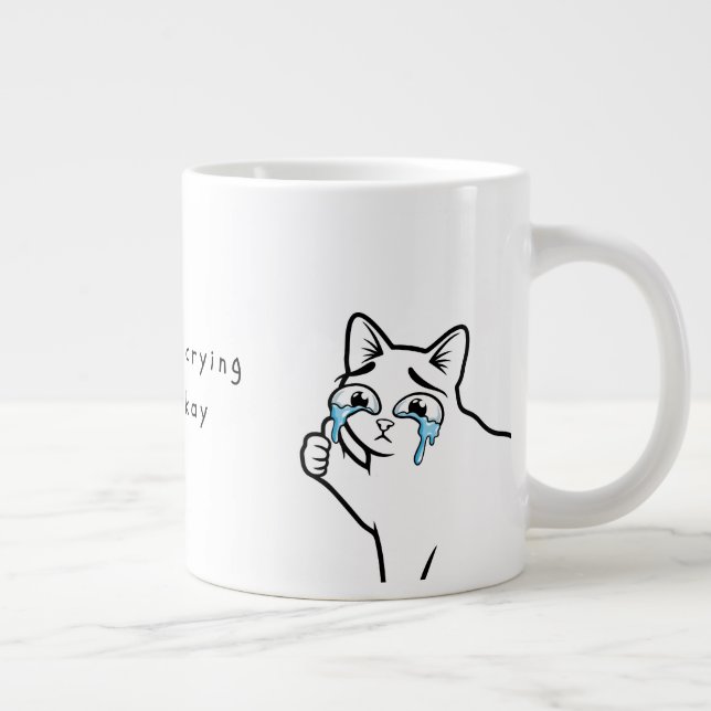Tasse Mémé du Chat qui Pleure Drôle | Je ne pleure (Droite)