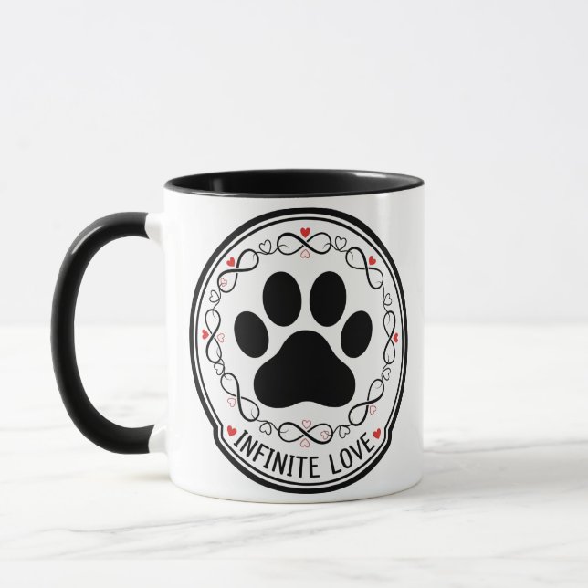 Tasse Mémorielle Empreinte de Patte Amour Infini p (Gauche)