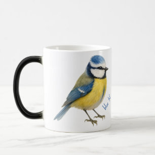 Tasse Merlebleu, Art d'oiseau de jardin aquarelle
