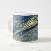 Tasse métallisée spéciale bleu et or