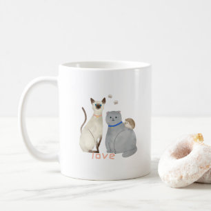 Tasse mignonne avec des chats et un hérisson : Amo