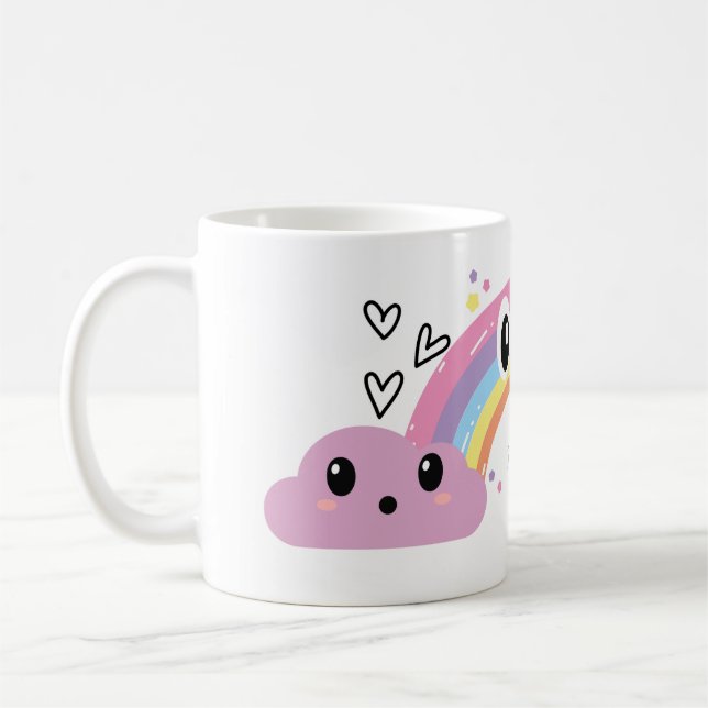 Tasse mignonne "Boire sous l'arc-en-ciel" (Gauche)