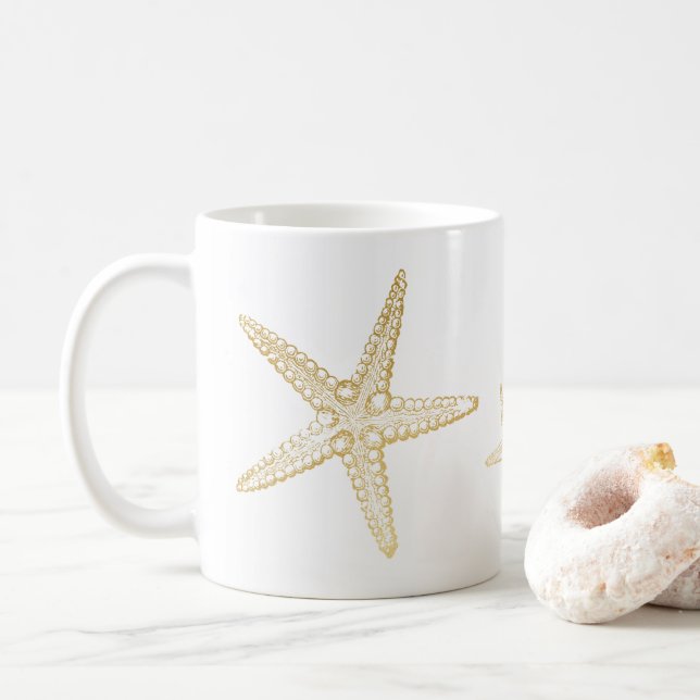 Tasse mignonne d'amant de coquillage de plage (Avec donut)