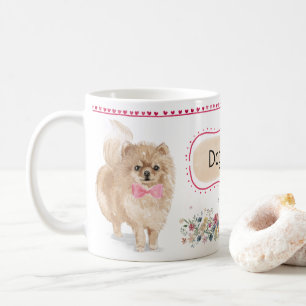 Tasse mignonne d'aquarelle de Pomeranian