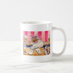 Tasse mignonne de boulangerie de chat