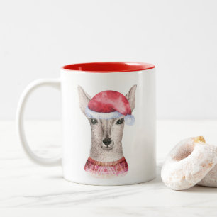 Tasse mignonne de cerfs communs de Noël