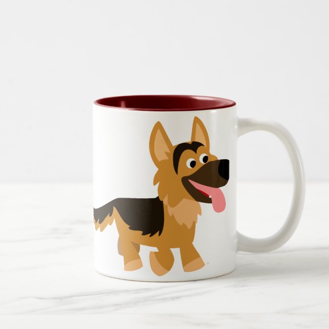 Tasse mignonne de chien de berger allemand de (Droit)