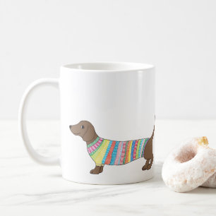 Tasse mignonne de chien de saucisse de chien de