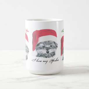 Tasse mignonne de chien de Yorkie de Noël