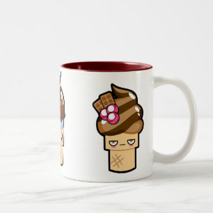 Tasse mignonne de cornets de crème glacée de