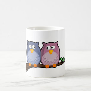 Tasse mignonne de hiboux