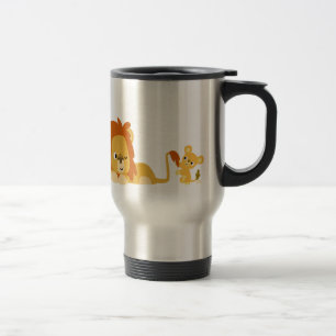 Tasse mignonne de papa de lion de bande dessinée