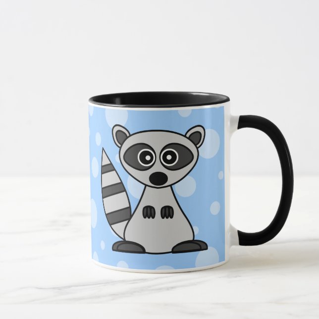 Tasse mignonne de raton laveur de bande dessinée (Droite)