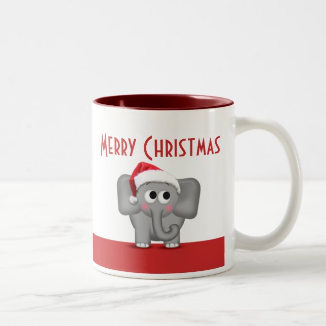 Tasse mignonne de rouge d'éléphant de casquette de (Droit)