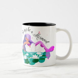 Tasse mignonne de sirène de nénuphar