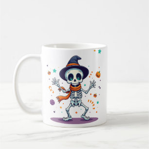 Tasse mignonne de squelette dansant Halloween