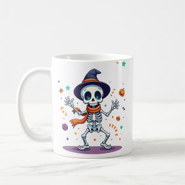 Tasse mignonne de squelette dansant Halloween (Gauche)