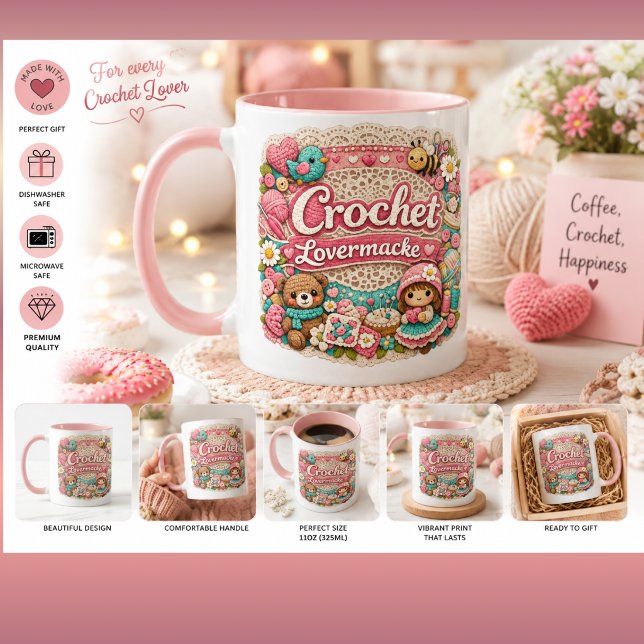 Tasse mignonne de style crochet pour accro du thé  (Créateur téléchargé)