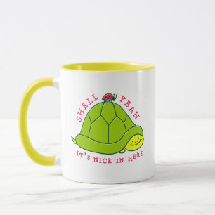 Tasse mignonne de tortue ouais introvertie de