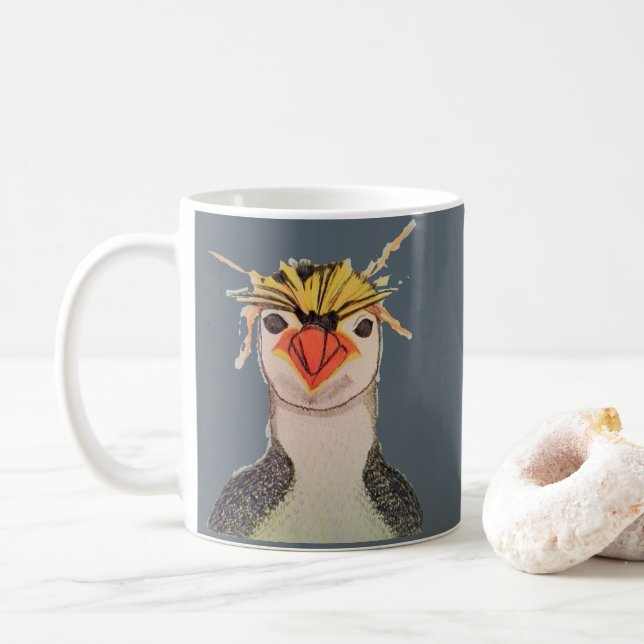 Tasse mignonne de visage de pingouin (Avec donut)