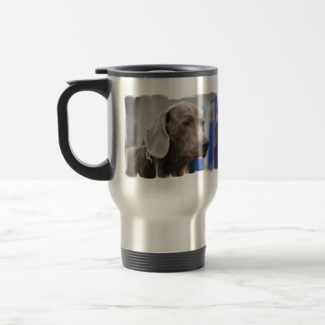Tasse mignonne de voyage de Weimaraner (Gauche)