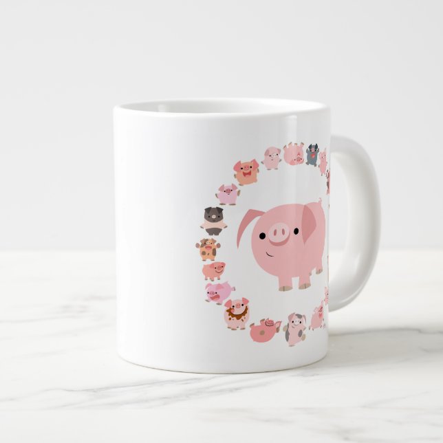 Tasse mignonne d'éléphant de mandala de porc de (Devant droit)